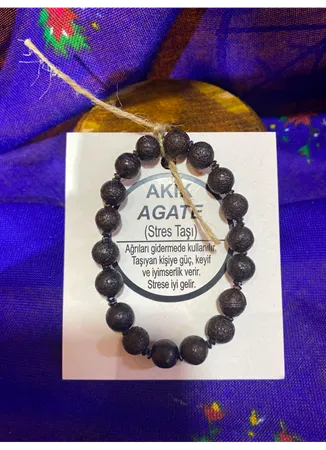 AKİK AGATE ( STRES TAŞI) DOĞAL TAŞ BİLEKLİK