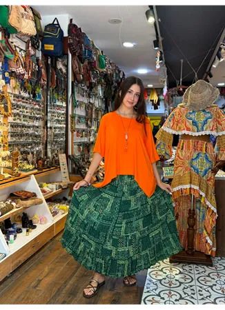 Patchwork Beli Lastikli Etek