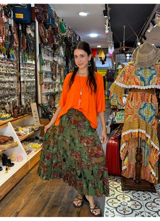Patchwork Beli Lastikli Etek