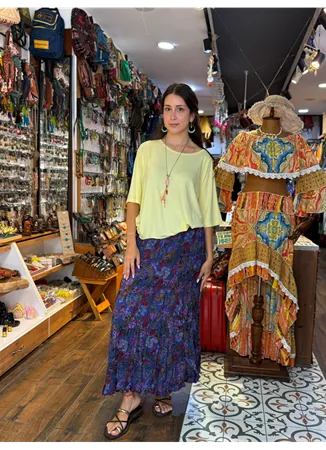 Patchwork Beli Lastikli Etek