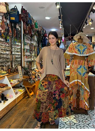 Patchwork Beli Lastikli Etek