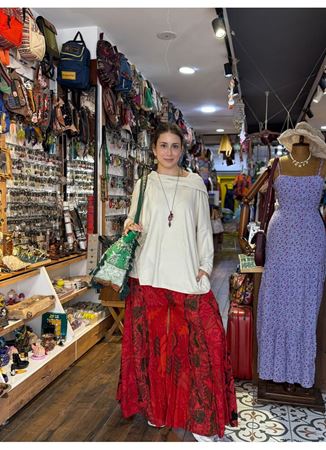 Nepal Tasarım Pantolon Kırmızı