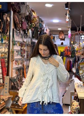 İtalyan Keten Tasarım Bluz