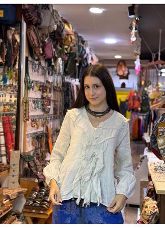 İtalyan Keten Tasarım Bluz