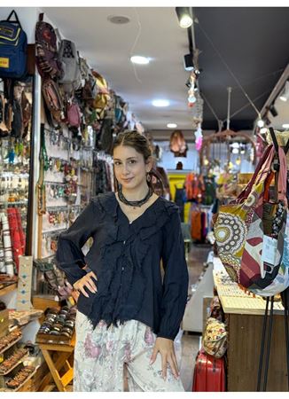 İtalyan Keten Tasarım Bluz