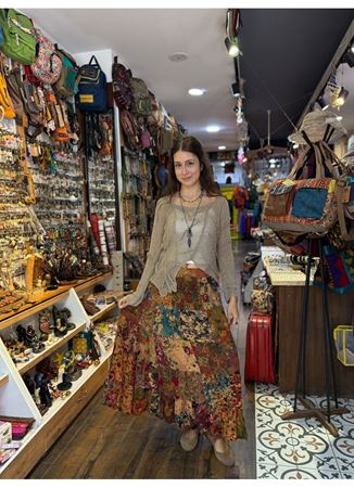 Patchwork Beli Lastikli Etek