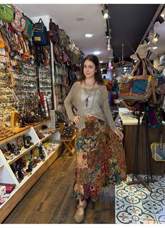 Patchwork Beli Lastikli Etek