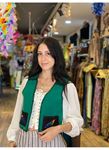 ÖZEL TASARIM DOKUMA YEŞİL KEÇE YELEK