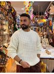 Beyaz Dokuma Pamuk Kazak