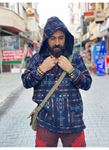 Etnik Desenli Kapüşonlu Sweatshirt Lacivert