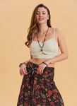 İnce Askılı Cut Out Detay Koton Krem Bralet 