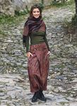 Retro Desenli Düğmeli Otantik Şalvar Pantolon