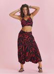 Drape Detay Beli Lastikli Şalvar Pantolon