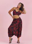 Drape Detay Beli Lastikli Şalvar Pantolon