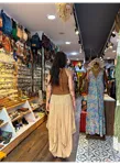 Beli Bağcıklı Cepli Krem Balon Etek
